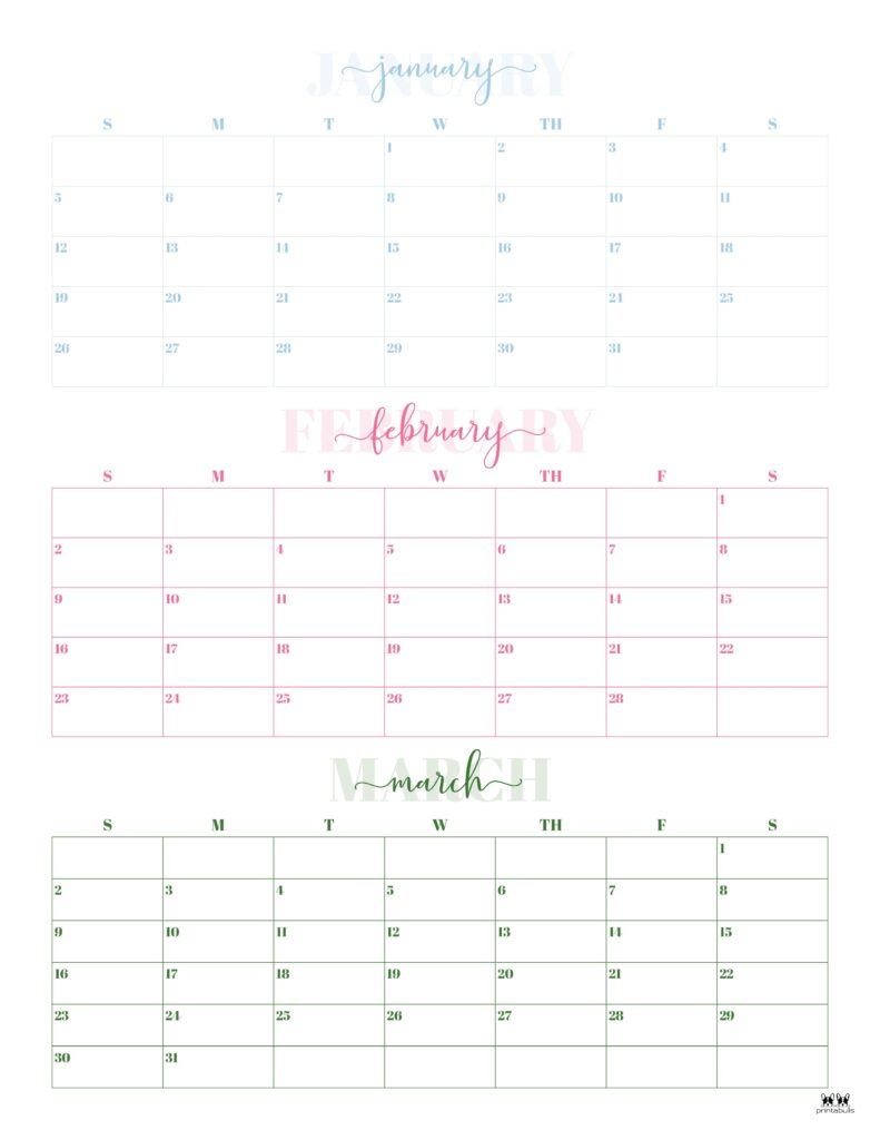 2025 Three Month/Quarterly Calendars - 36 Free Cals | Printabulls within 3 Month Calendar July August September 2025