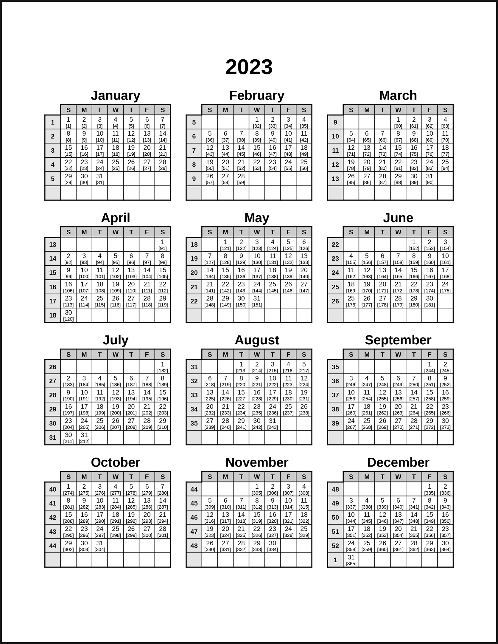 Calendarsthatwork - Julian Week Of The Year pertaining to Perpetual Julian 2025 Calendar Printable