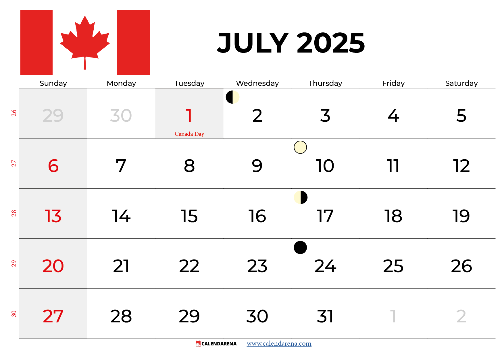 July 2025 Calendar Canada With Holidays with July 2025 Calendar With Holidays Canada