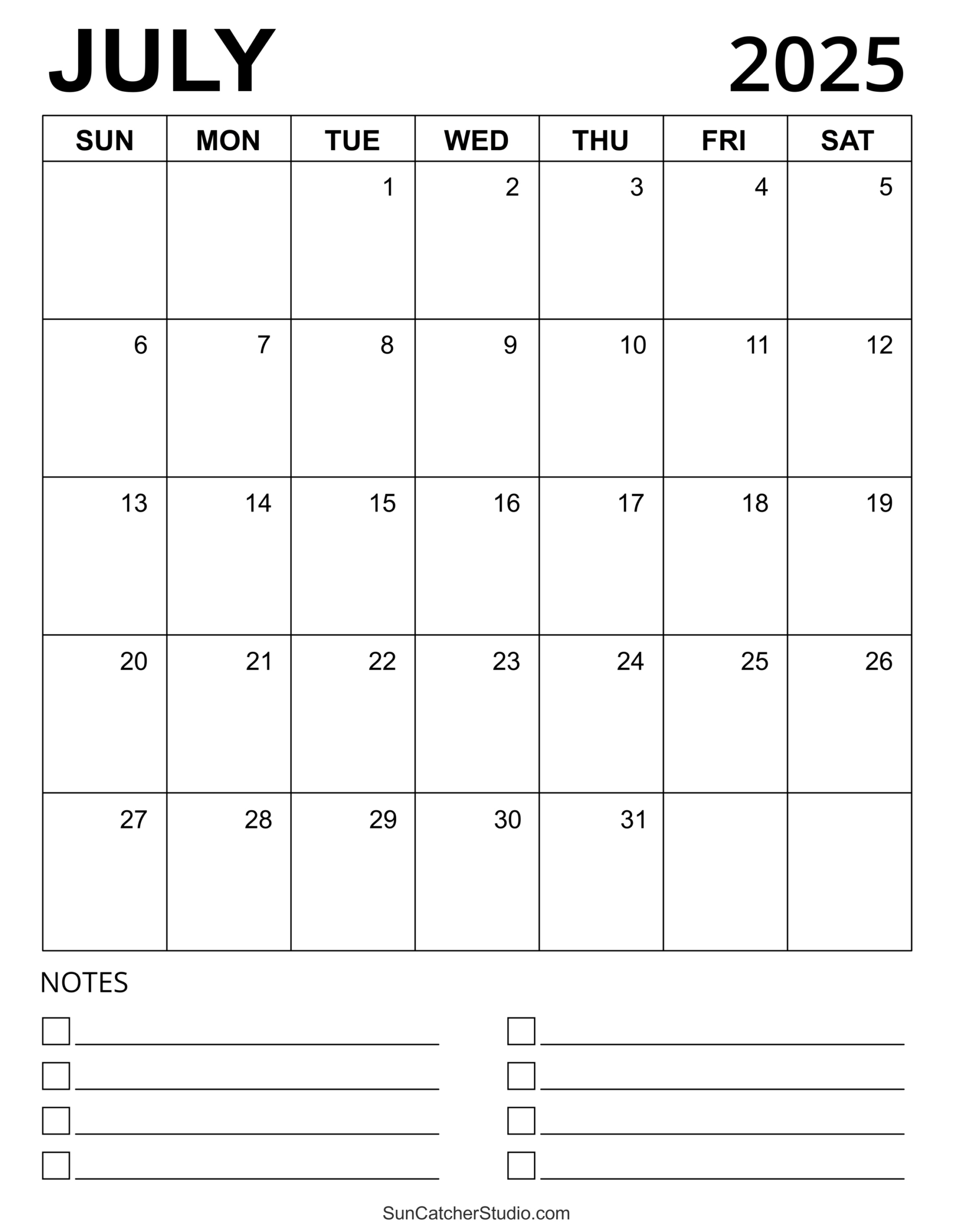 July 2025 Calendar (Free Printable) – Free Printables, Monograms inside 3 Month Vertical Calendar Printable July 2025