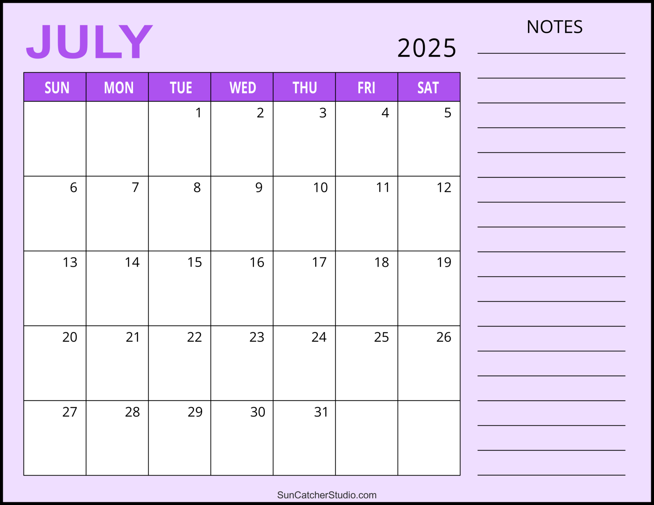 July 2025 Calendar (Free Printable) – Free Printables, Monograms with regard to July Calendar 2025 With Lines
