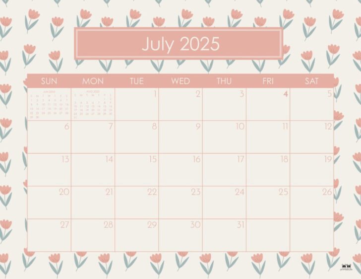 July 2025 Calendar Cute Printable
