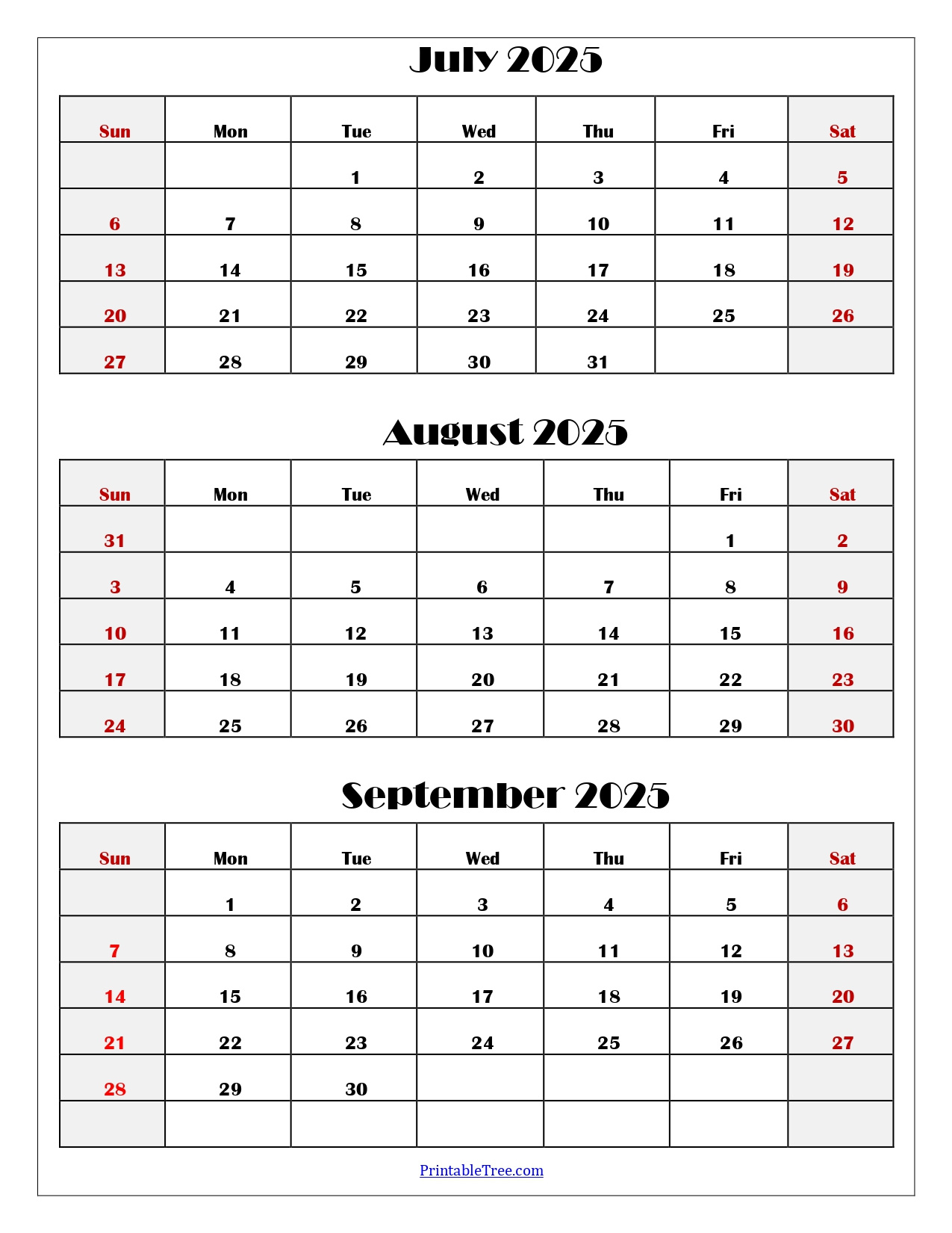 July To September 2025 Calendar Printable Pdf | Three Months Calendar with regard to 3 Month Calendar July August September 2025