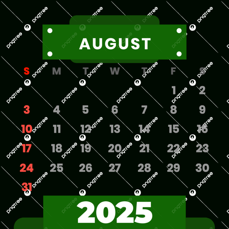 August 2025 Calendar Clip Art