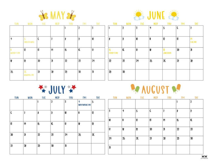 May August 2025 Calendar