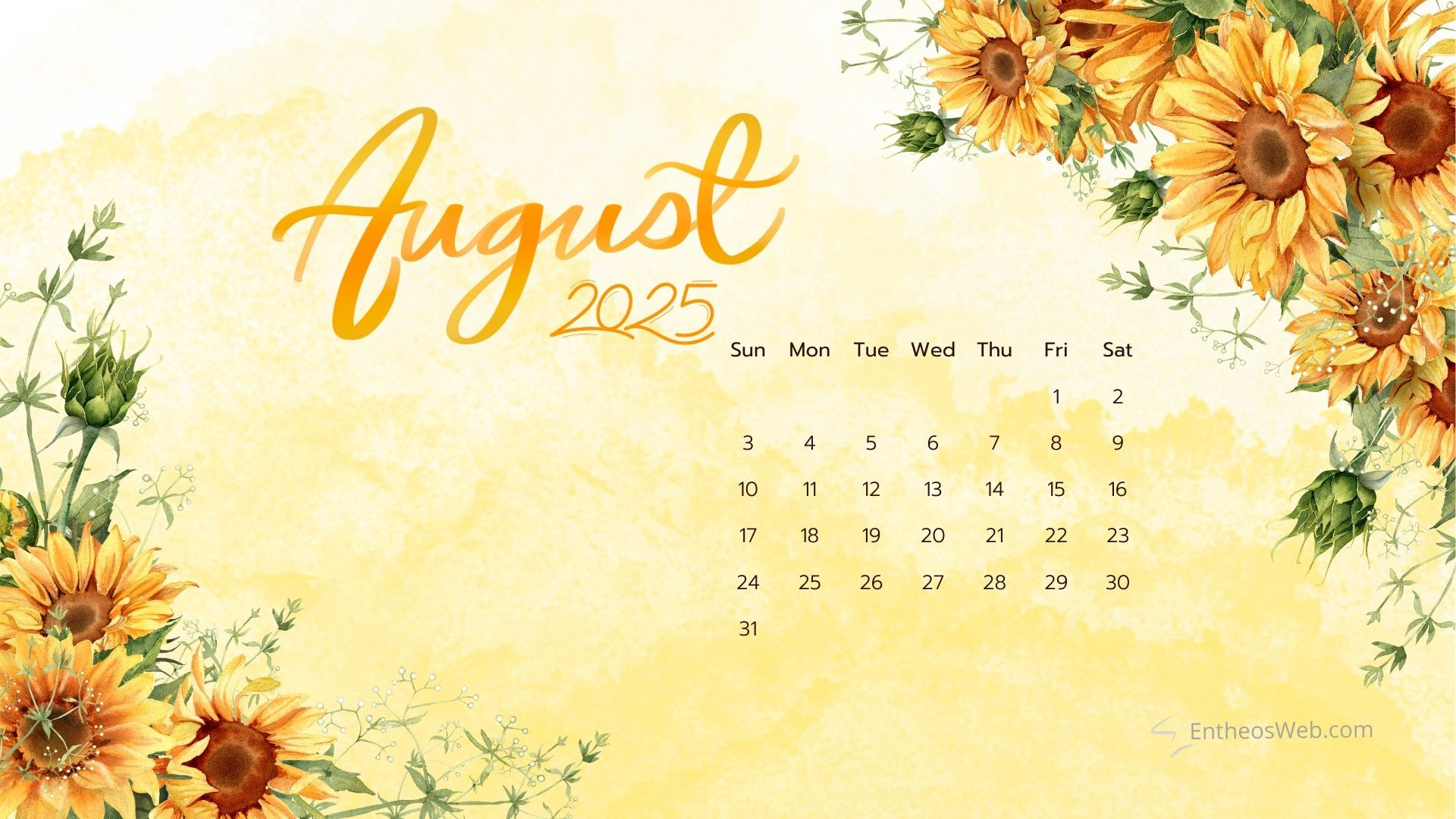 August 2025 Calendar Desktop Wallpapers &amp;amp; Screensavers | Entheosweb pertaining to August Desktop Calendar 2025