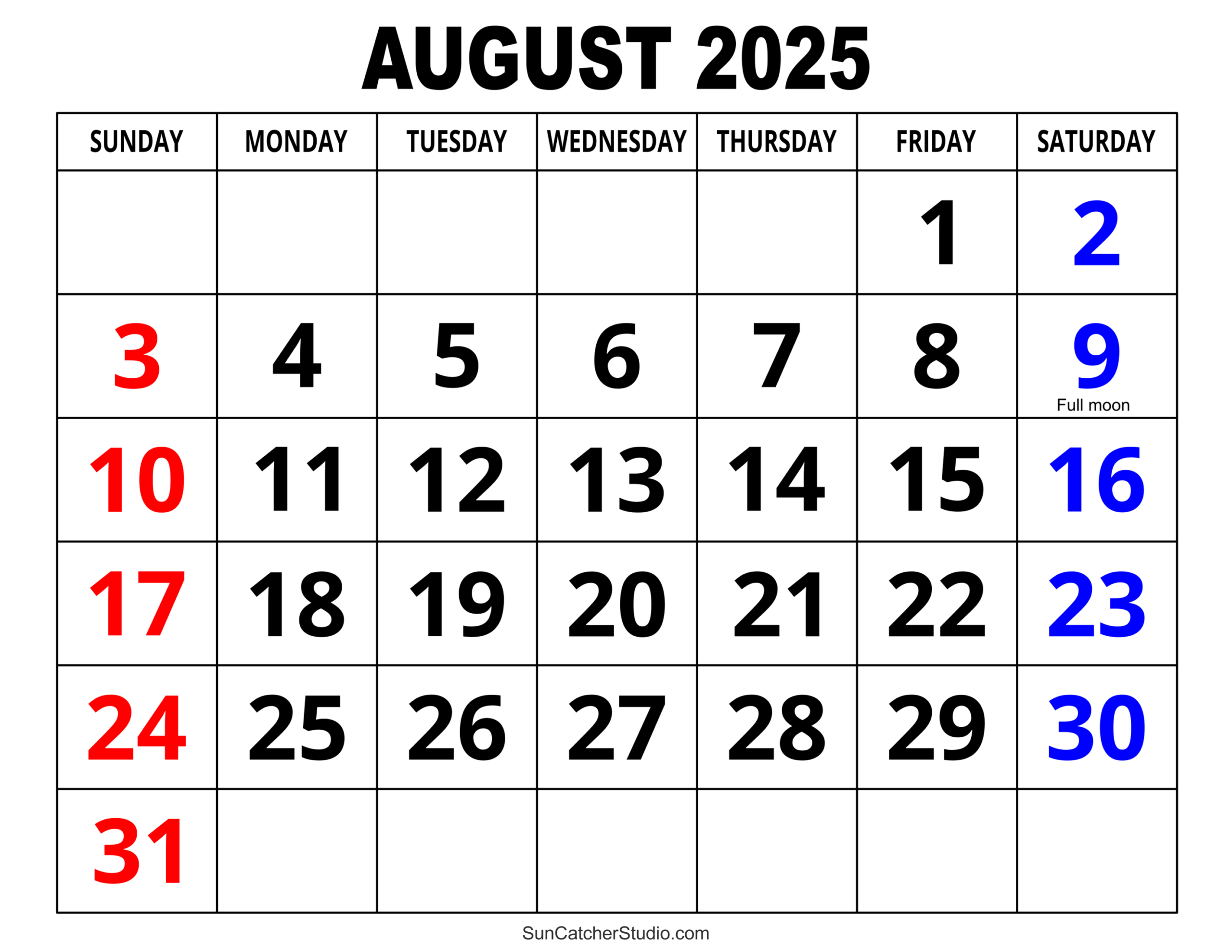 August 2025 Calendar (Free Printable) – Free Printables, Monograms intended for Calendar Month August 2025