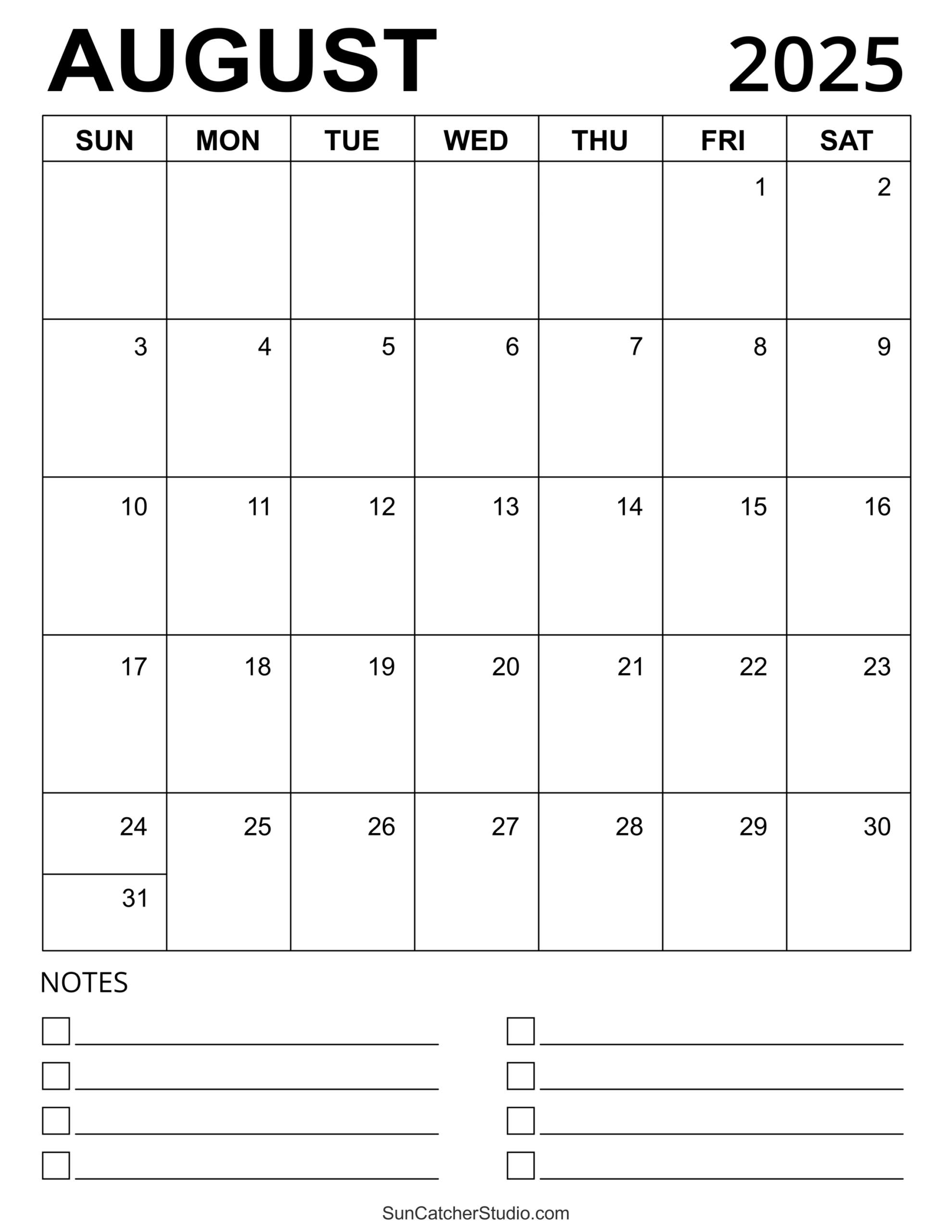 August 2025 Calendar (Free Printable) – Free Printables, Monograms pertaining to August Calendar 2025 Printable Word