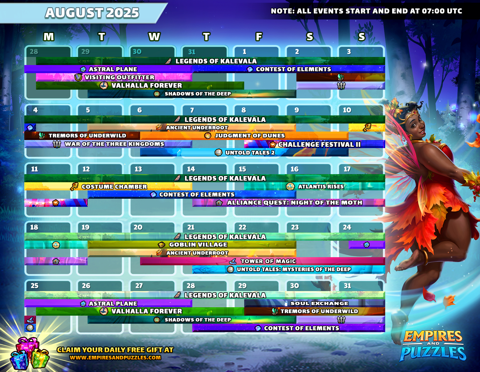 August 2025 Calendar Of Events | Empires &amp;amp; Puzzles pertaining to Calendar Events For August 2025
