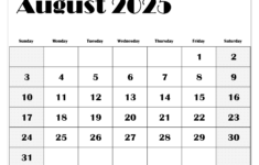 August 2025 Calendar Printable Pdf Template With Holidays throughout August 2025 Monthly Calendar Printable