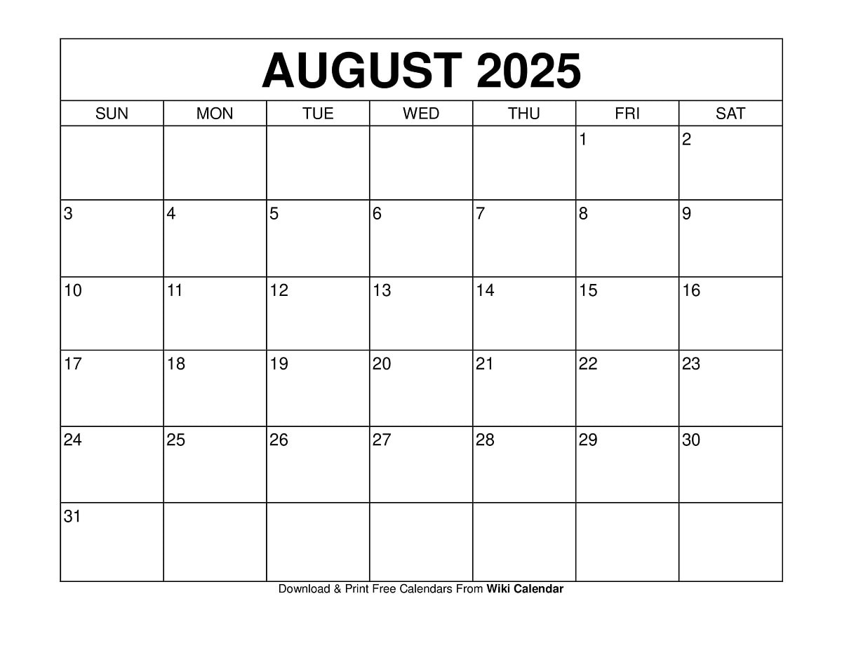 August 2025 Calendar - Printable Templates &amp;amp; More with August 26 2025 Calendar