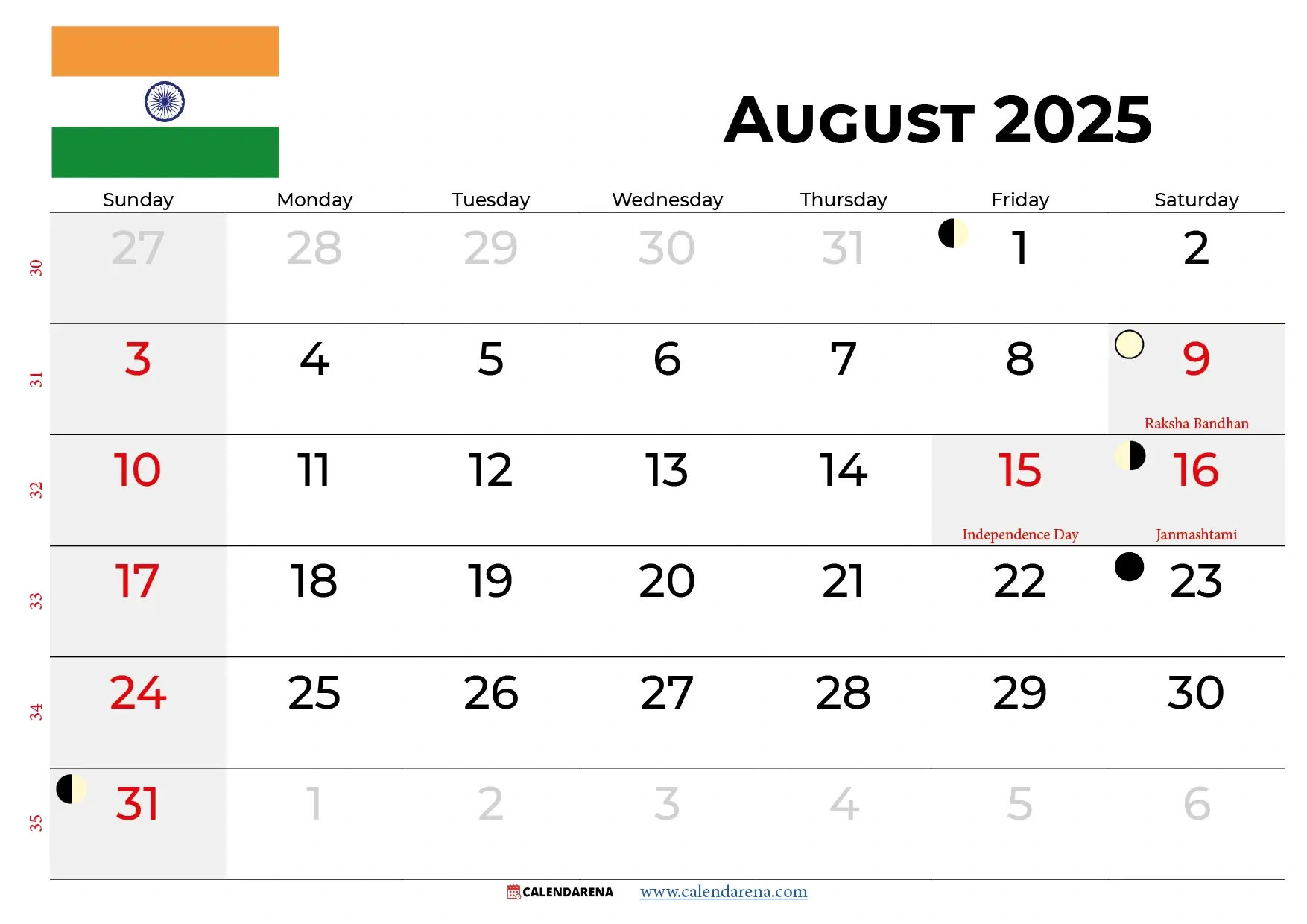August 2025 Calendar With Holidays India inside August National Day Calendar 2025