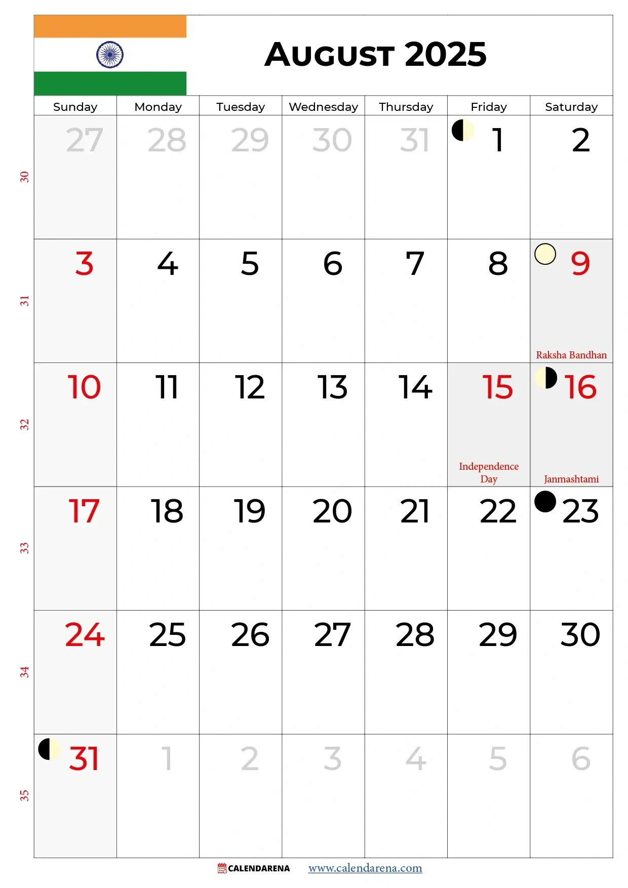 August 2025 Calendar With Holidays India pertaining to Holiday Calendar For August 2025