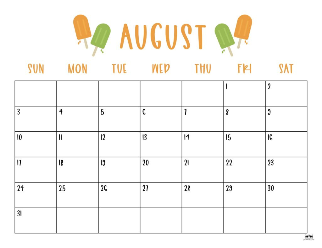 August 2025 Calendars - 107 Free Printables | Printabulls for Show Me August Calendar 2025