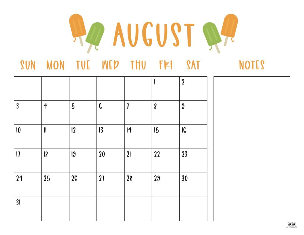 August 2025 Calendars - 107 Free Printables | Printabulls in August 2025 Calendar Fillable