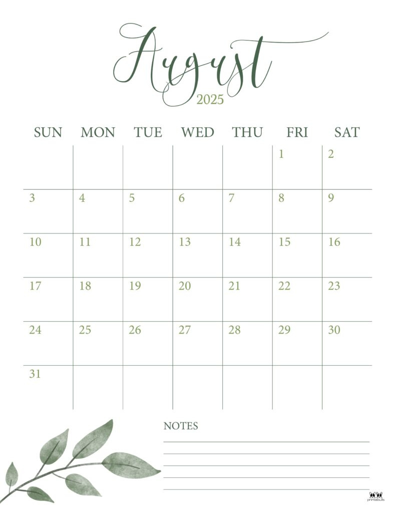 August 2025 Calendars - 107 Free Printables | Printabulls intended for Show Me A Calendar Of August 2025