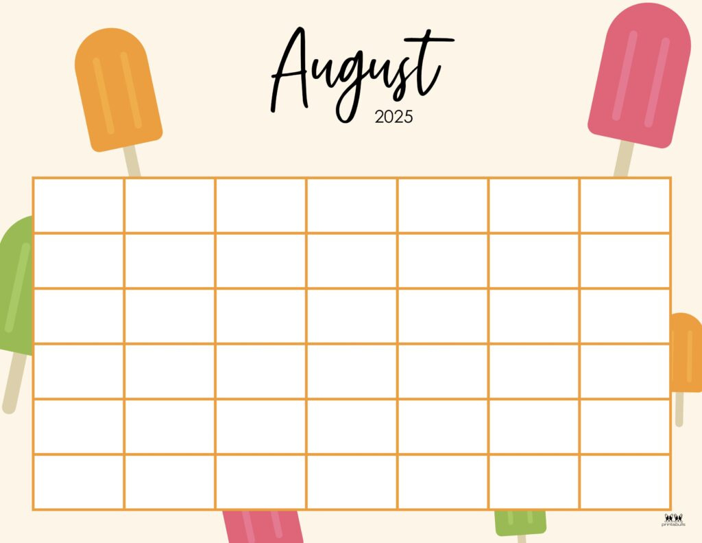 August 2025 Calendars - 107 Free Printables | Printabulls within August 2025 Calendar with Lines