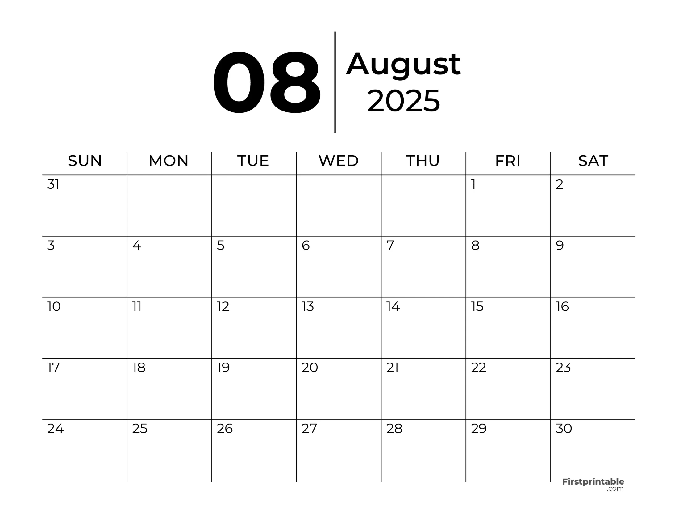 August 2025 Calendars - Free Printable &amp;amp; Fillable throughout August 2025 Calendar Editable Word