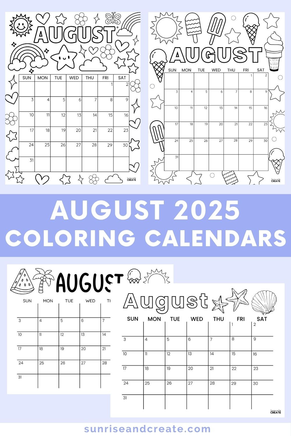 August 2025 Coloring Calendars - Free Printables regarding August 2025 Coloring Calendar