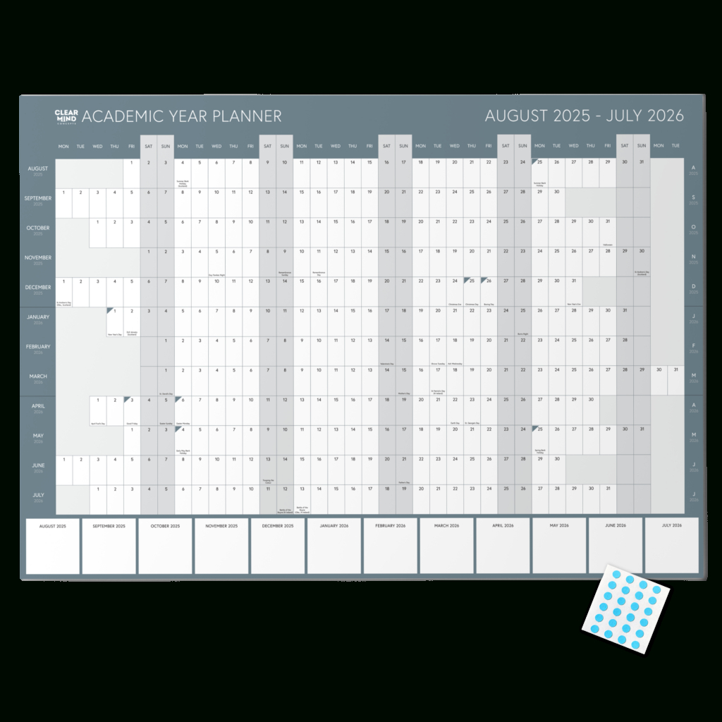 August 2025 - July 2026 Academic Year Wall Planner – A2 Folded for August 2025 To August 2026 Calendar Organizer