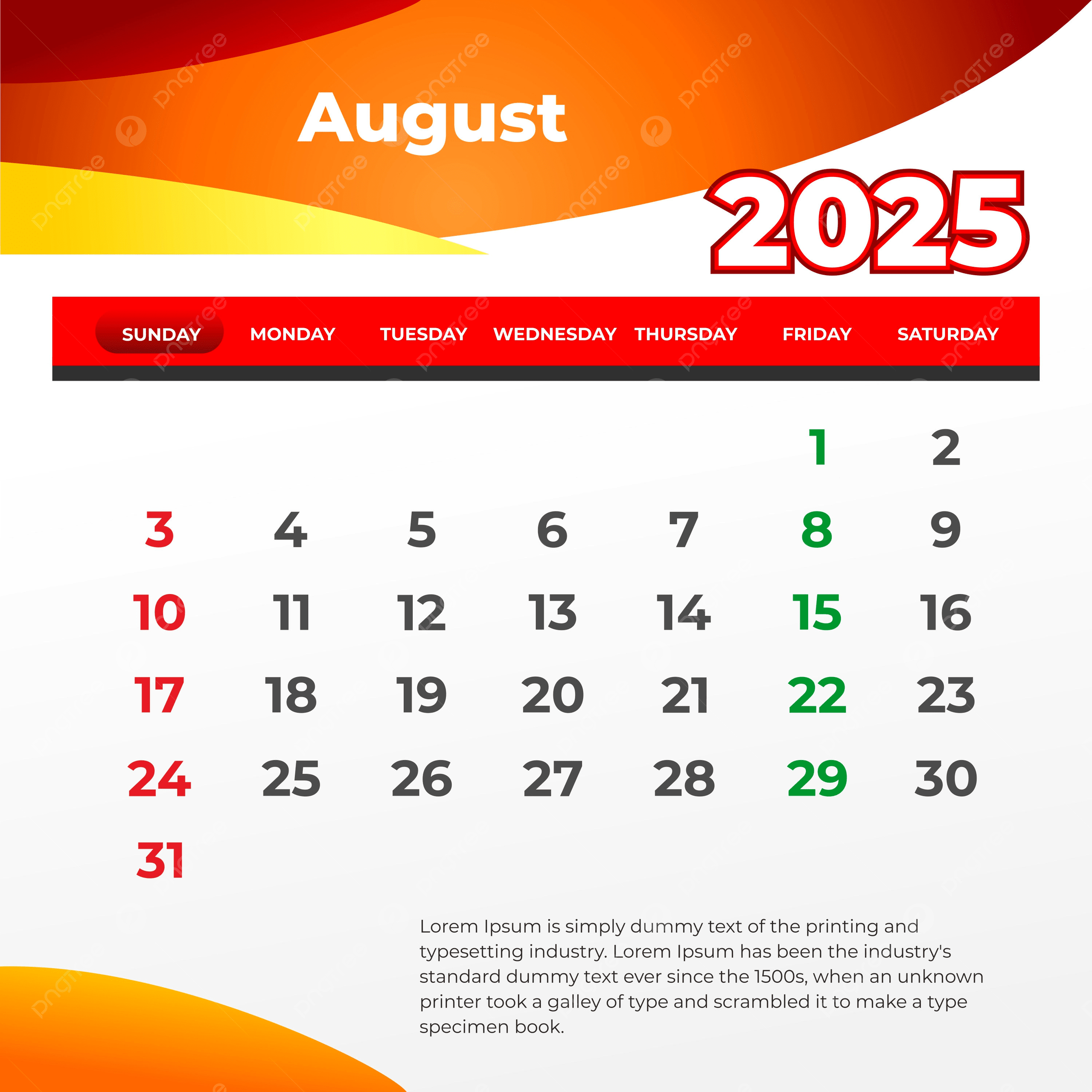 August 2025 Wall Calendar Print And Post On Social Media Vector with August 2025 Social Media Calender