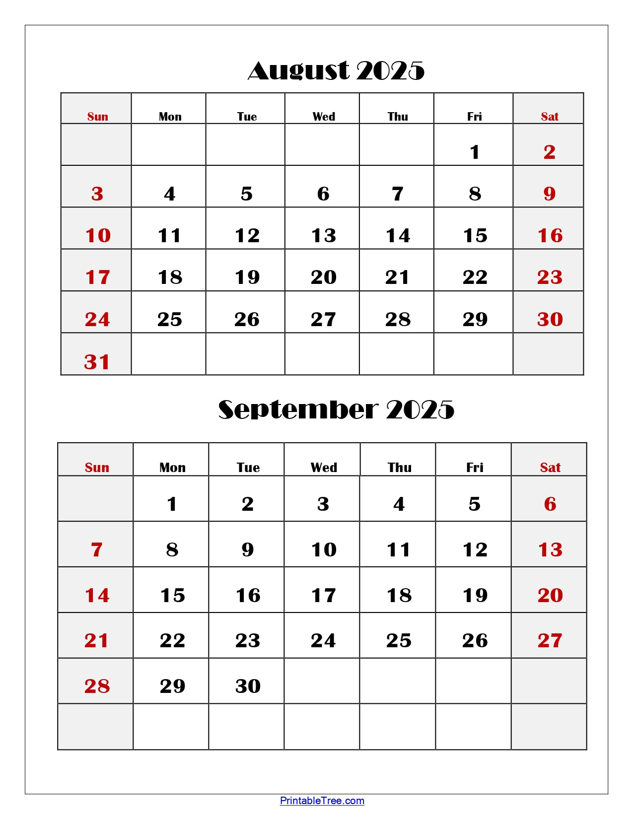 August And September 2025 Calendar Printable Pdf | Two Months Calendar within August &amp;amp; September 2025 Calendar