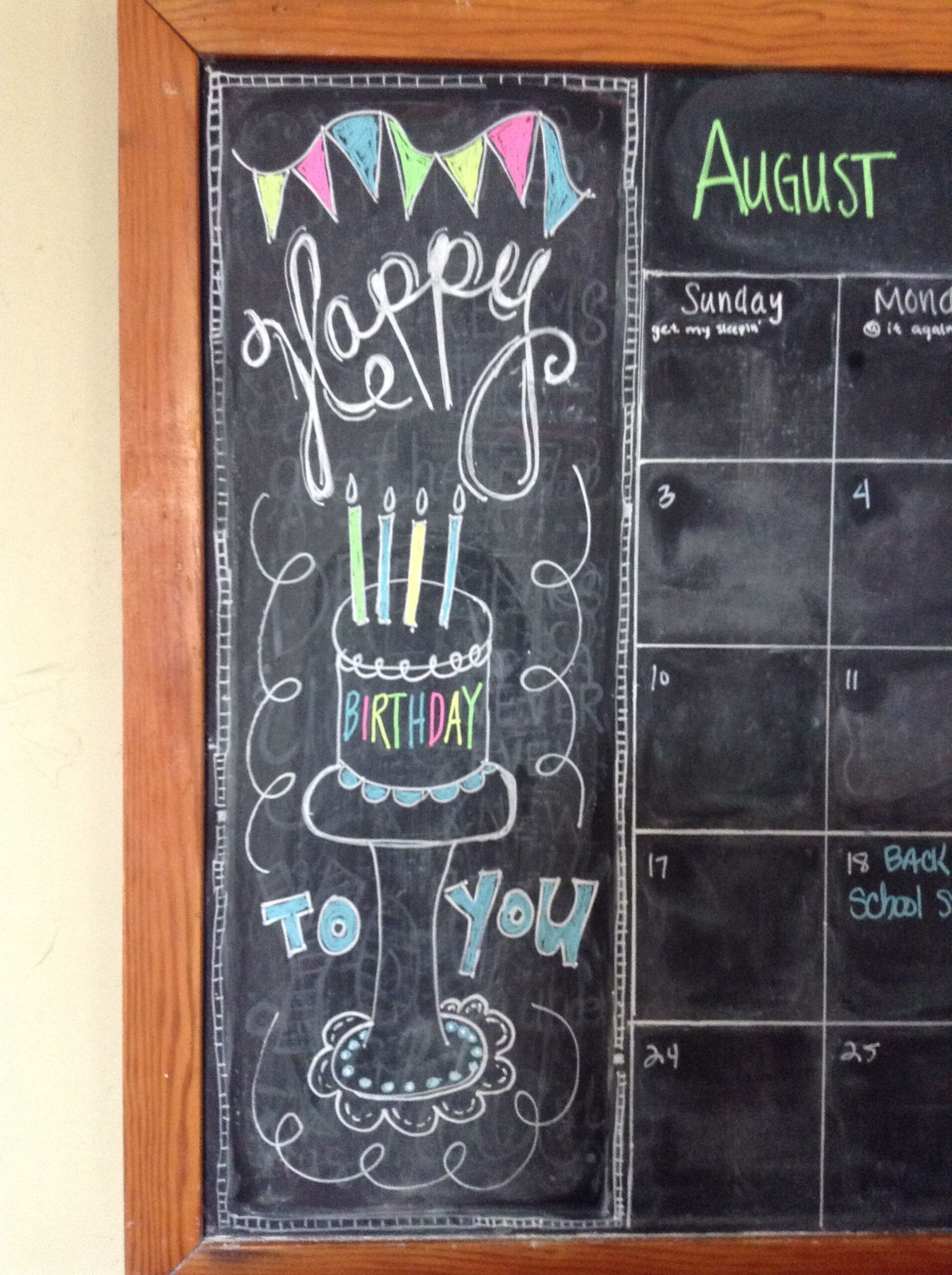 August throughout August 2025 Chalkboard Calendar Ideas