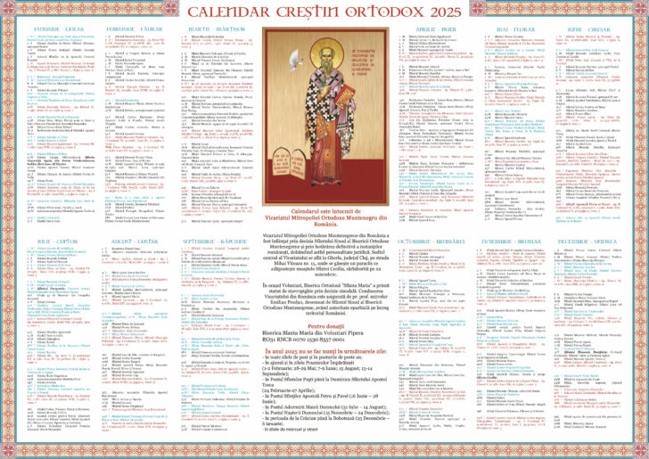 Calendar Ortodox August 2025
