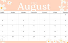 Free Printable August 2025 Calendar Templates | Canva throughout Cute August Printable Calendar 2025