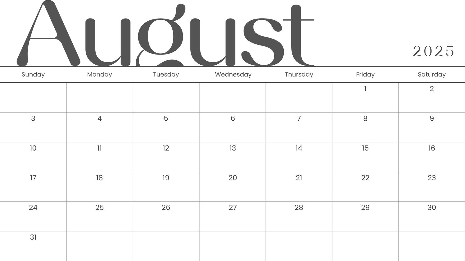 Free Printable August 2025 Calendar Templates | Canva with regard to Calendar Page For August 2025