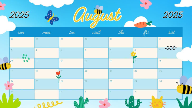 August 2025 Calendar Decoration Ideas