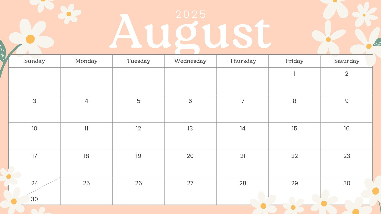 Free Printable August 2025 Calendar Templates | Canva within Calendar Template August 2025