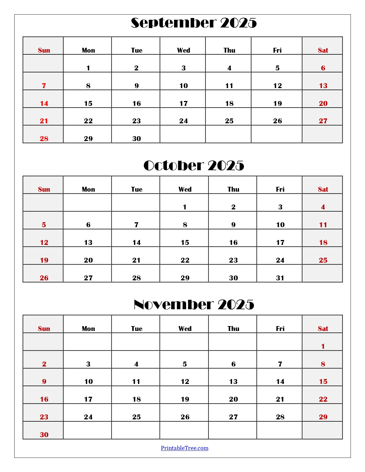 October To December 2025 Calendar Printable Pdf | Three Months throughout August September October November December 2025 Calendar