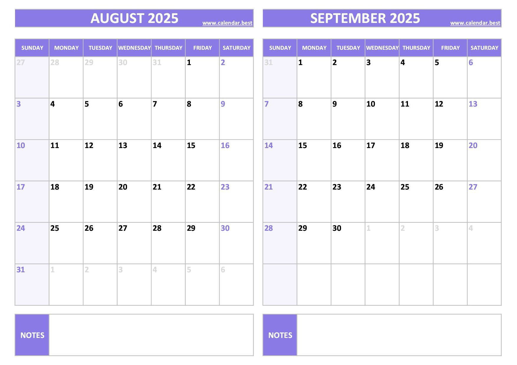Printable August And September 2025 Calendar - Free Pdf &amp;amp; Jpg for August And September 2025 Calendar