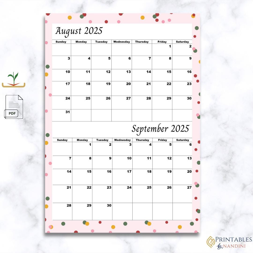 Printable August &amp;amp; September 2025 Month Calendar – A4 Size Pdf within August &amp;amp;amp; September 2025 Calendar
