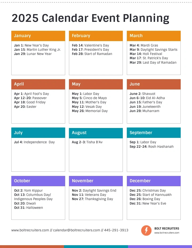 Single Page 2025 Calendar Event Work Schedule Template - Venngage with regard to Calendar Events For August 2025