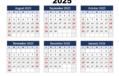 Six Month Calendar 2024-2025 Printable Pdf- 6 Months Calendar intended for August 2025 – July 2026 Calendar