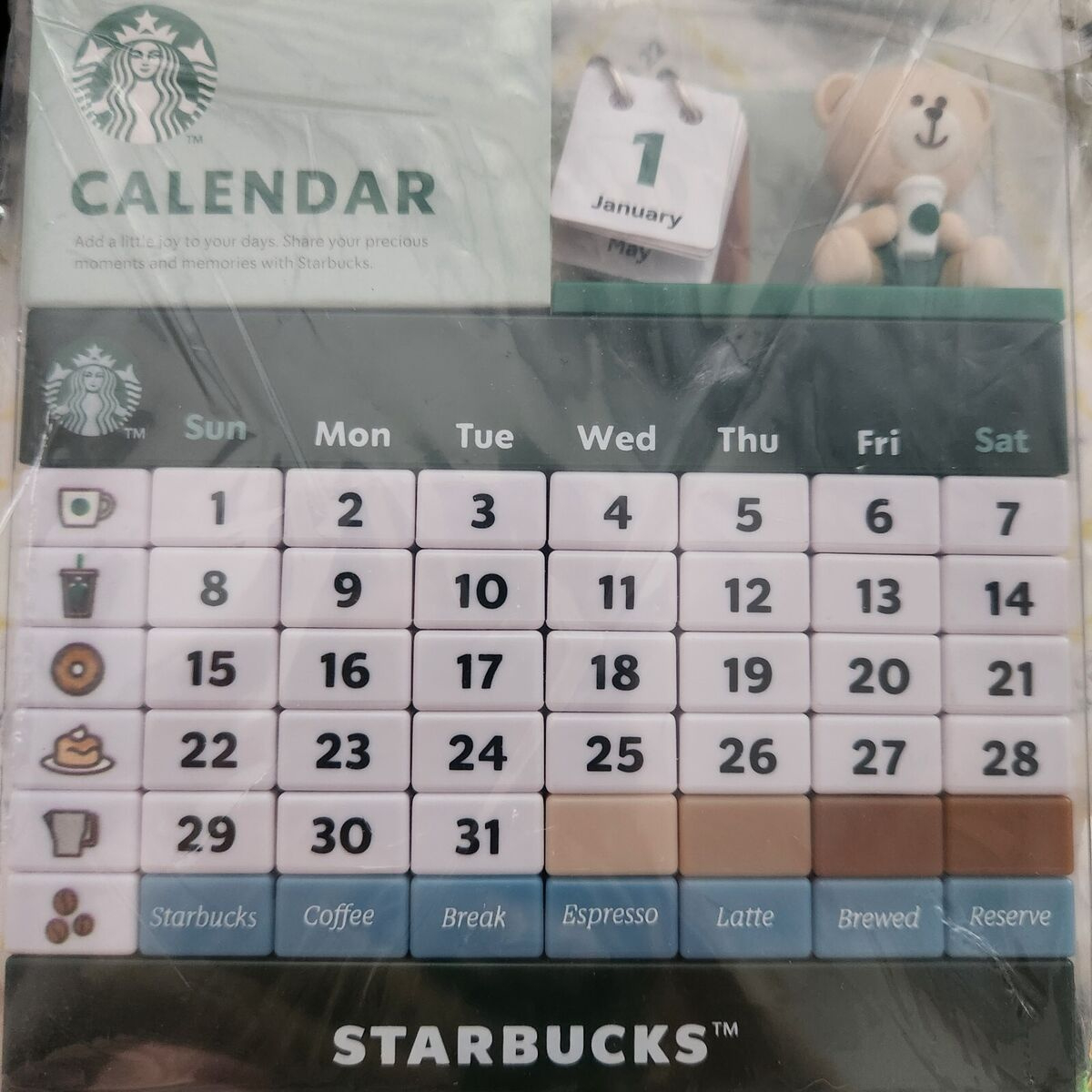 Starbucks Korea 2024 Bearista Calendar Block 25Th Anniversary Gift with regard to Starbucks August 2025 Calendar
