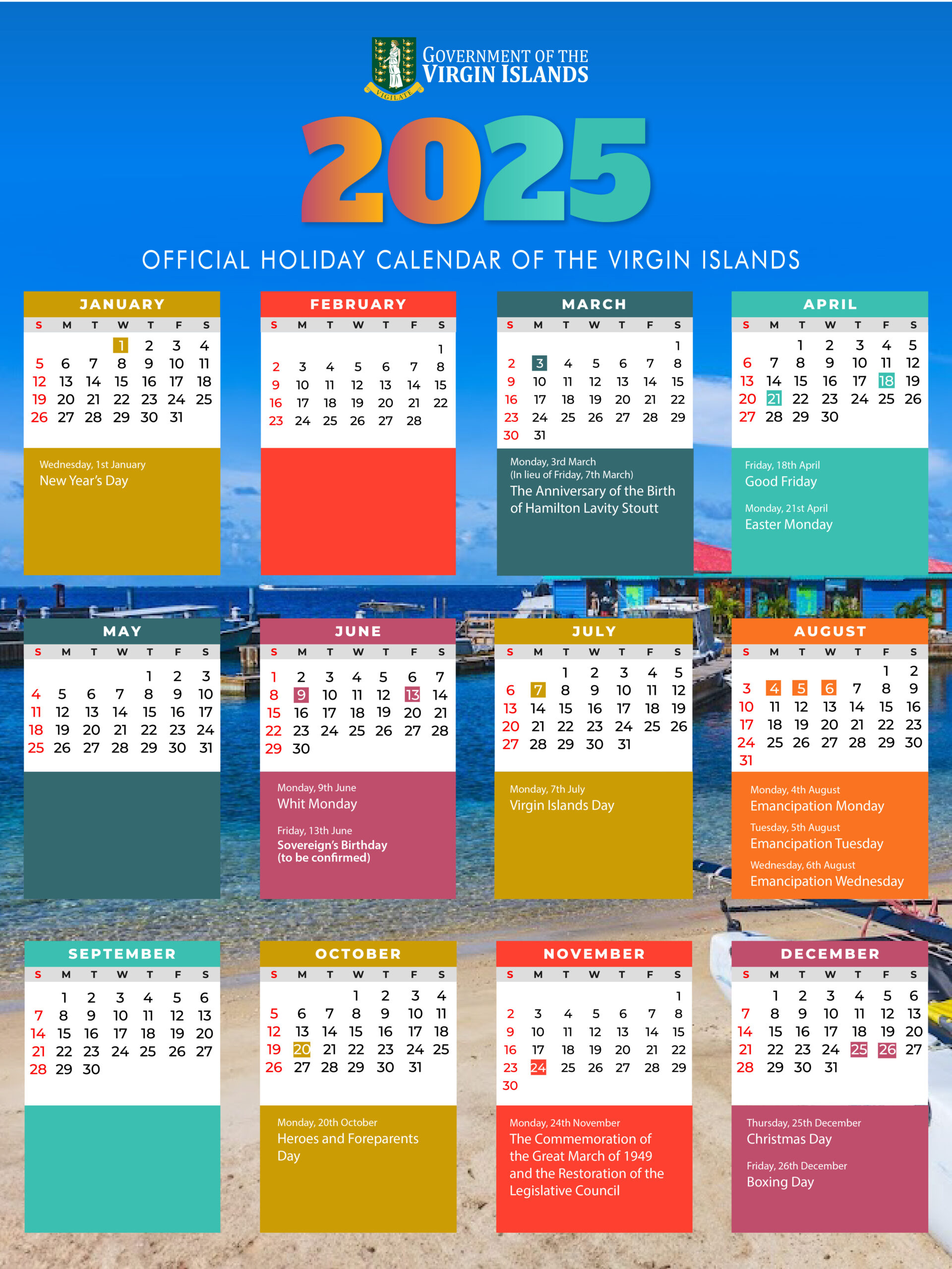 2025 Holiday Calendar Flyer-01 | Government Of The Virgin Islands within October Holidays 2025 Holiday Calendar