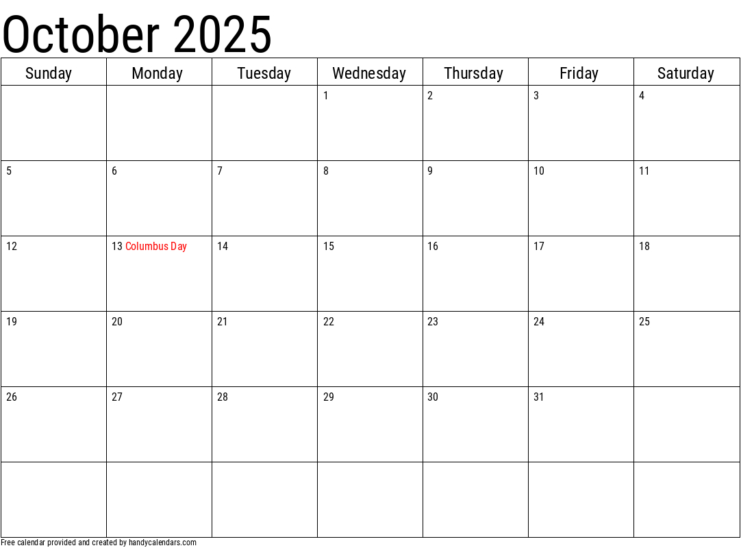 2025 October Calendars - Handy Calendars with October 2025 Calendar What Happened
