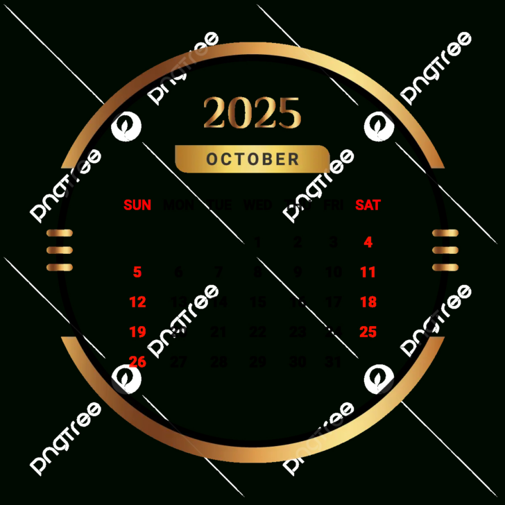 October 2025 Calendar Png