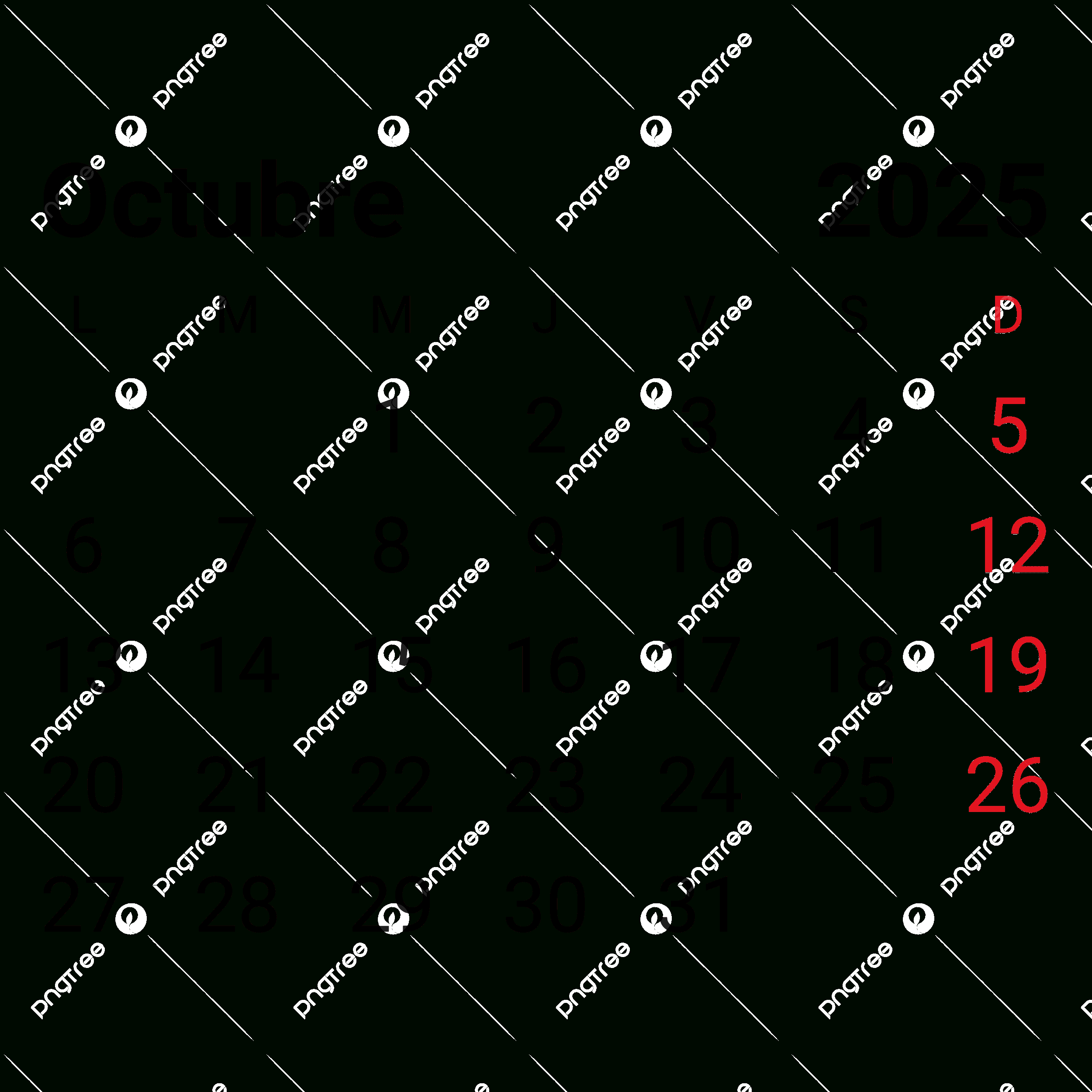 2025 October Monthly Spanish Calendar Vector, 2025 October Monthly pertaining to October Calendar 2025 in Spanish