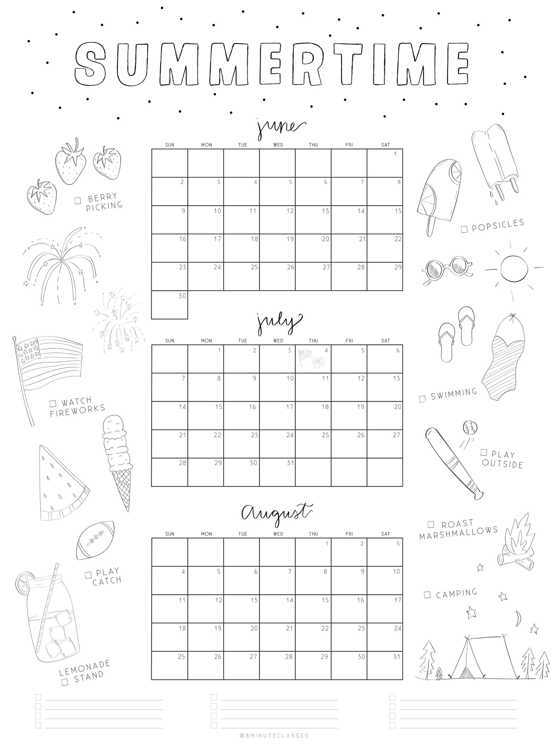 2025 Summer Calendar intended for Summer Calendar 2025 Printable