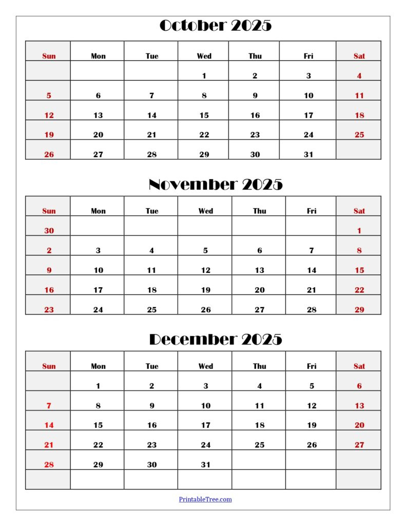 August To October 2025 Calendar Printable Pdf | Three Months Calendar regarding October To December 2025 Calendar