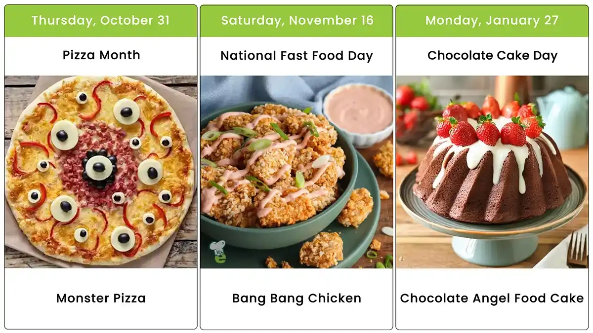 Calendar Of National Food Days 2025 | Baldwin Publishing intended for National Food Days October 2025
