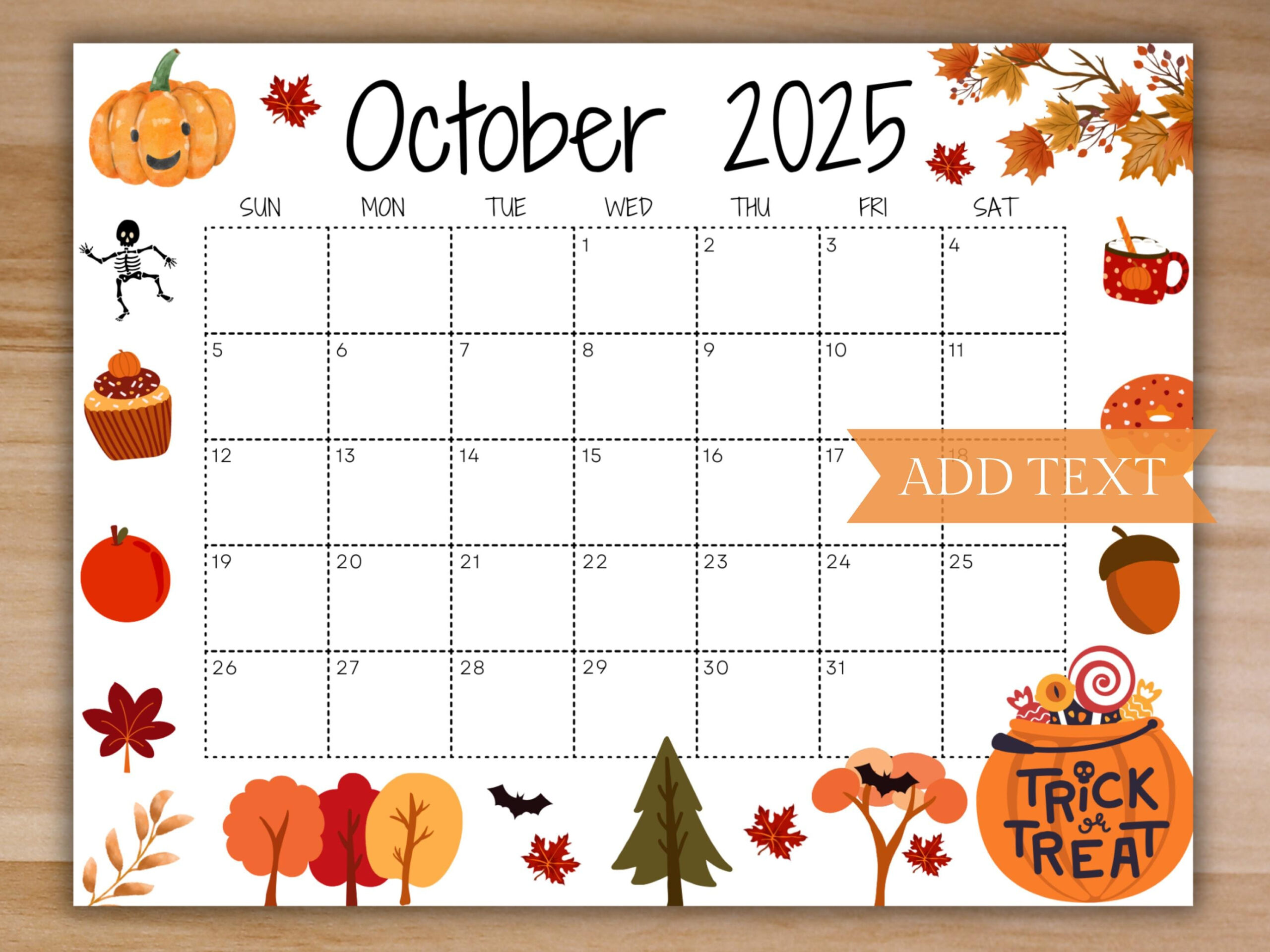 Editable October 2025 Calendar, Printable Calendar, School intended for October Editable Calendar 2025