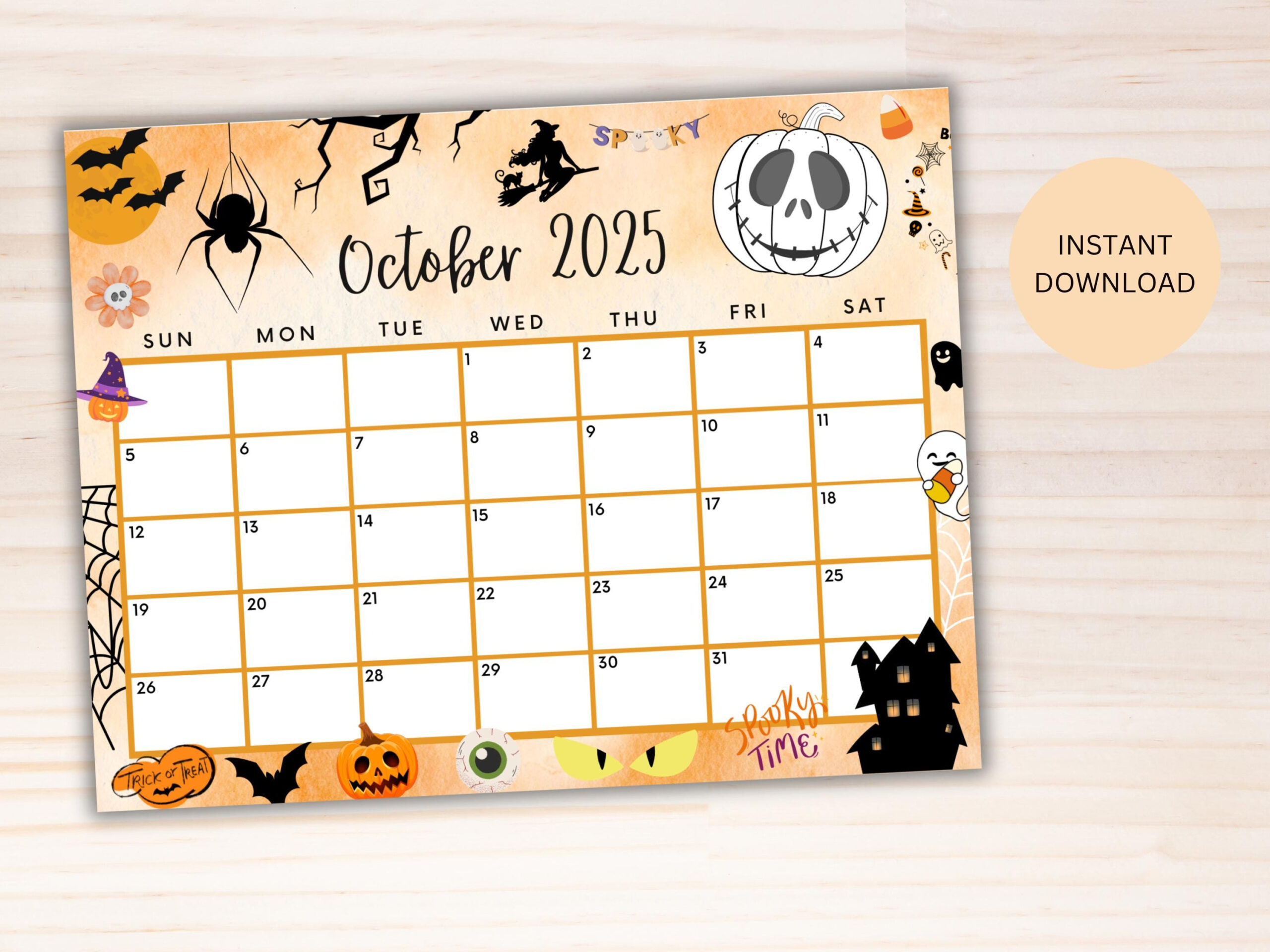 Editable October 2025 Calendar, Printable Spooky Halloween with regard to Spooky October Calendar 2025 Printable