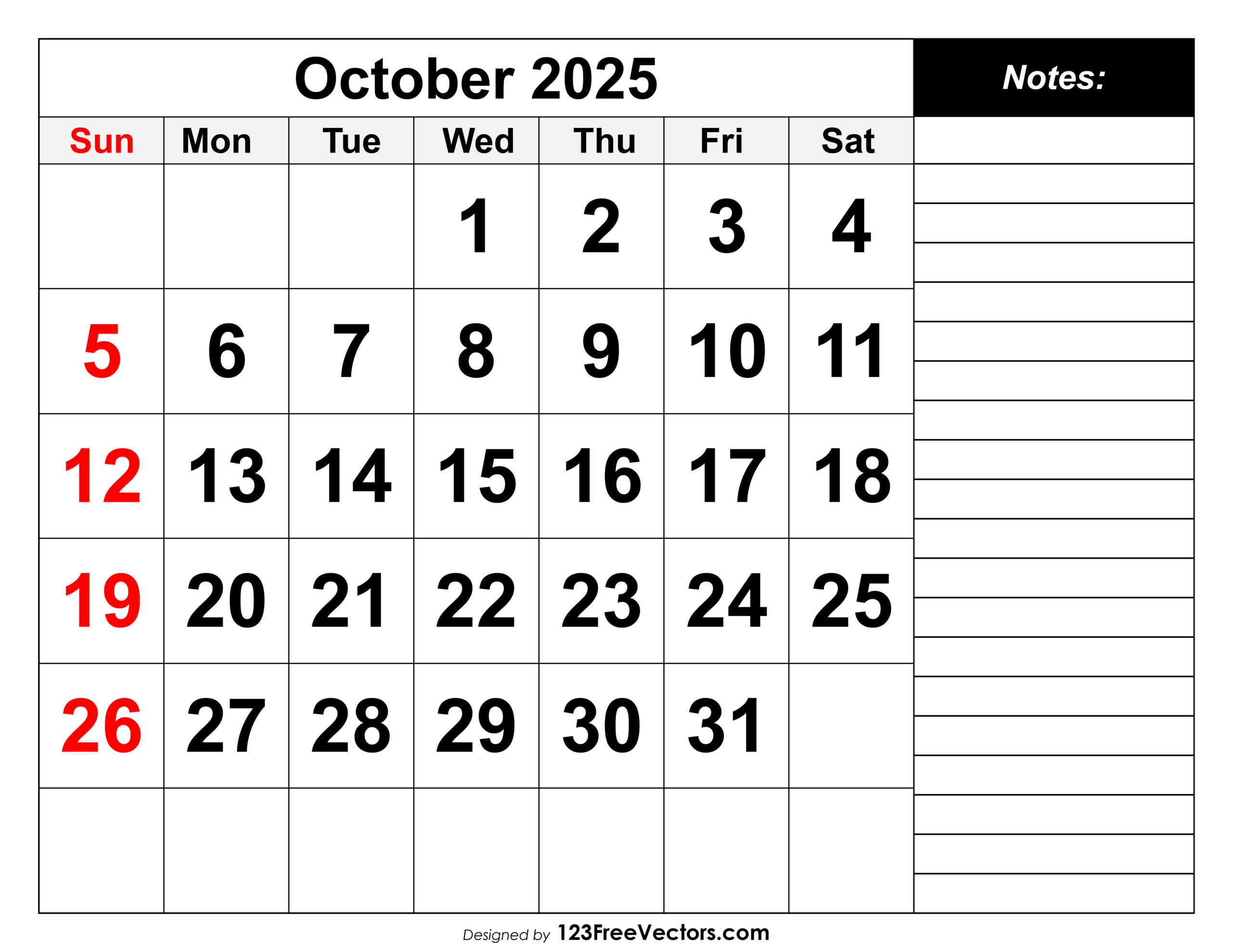 Free Download Calendar October 2025 pertaining to Year 2025 October Calendar