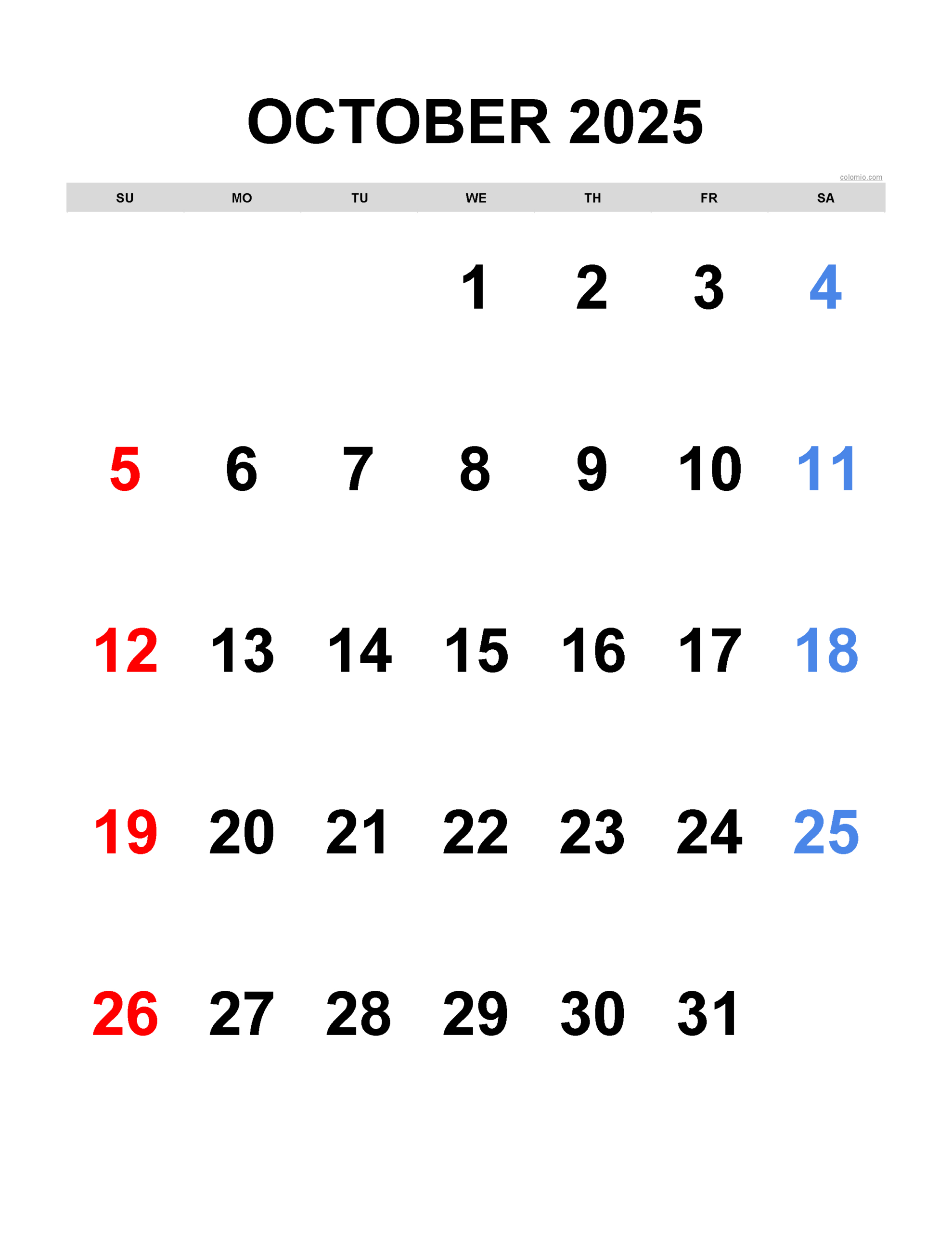 Free October 2025 Calendar | Printable Pdf, Xls, Png Formats inside Apple Calendar October 2025