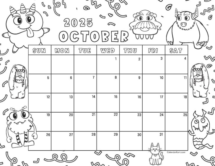 October 2025 Calendar Printable Word